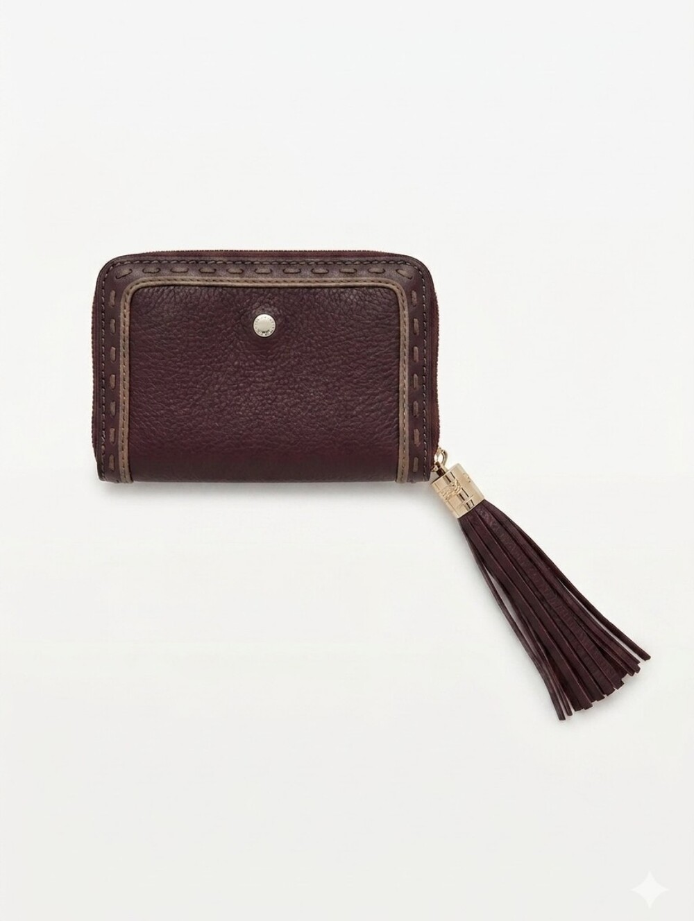 Lancel Paris  Leather Wallet In The Color Raisin